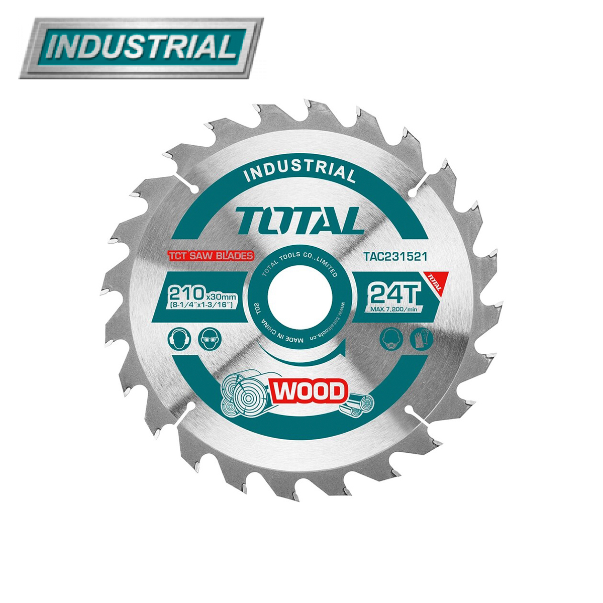 Диск пильный 210x30 мм 24 зуба TOTAL TAC231521 - фото